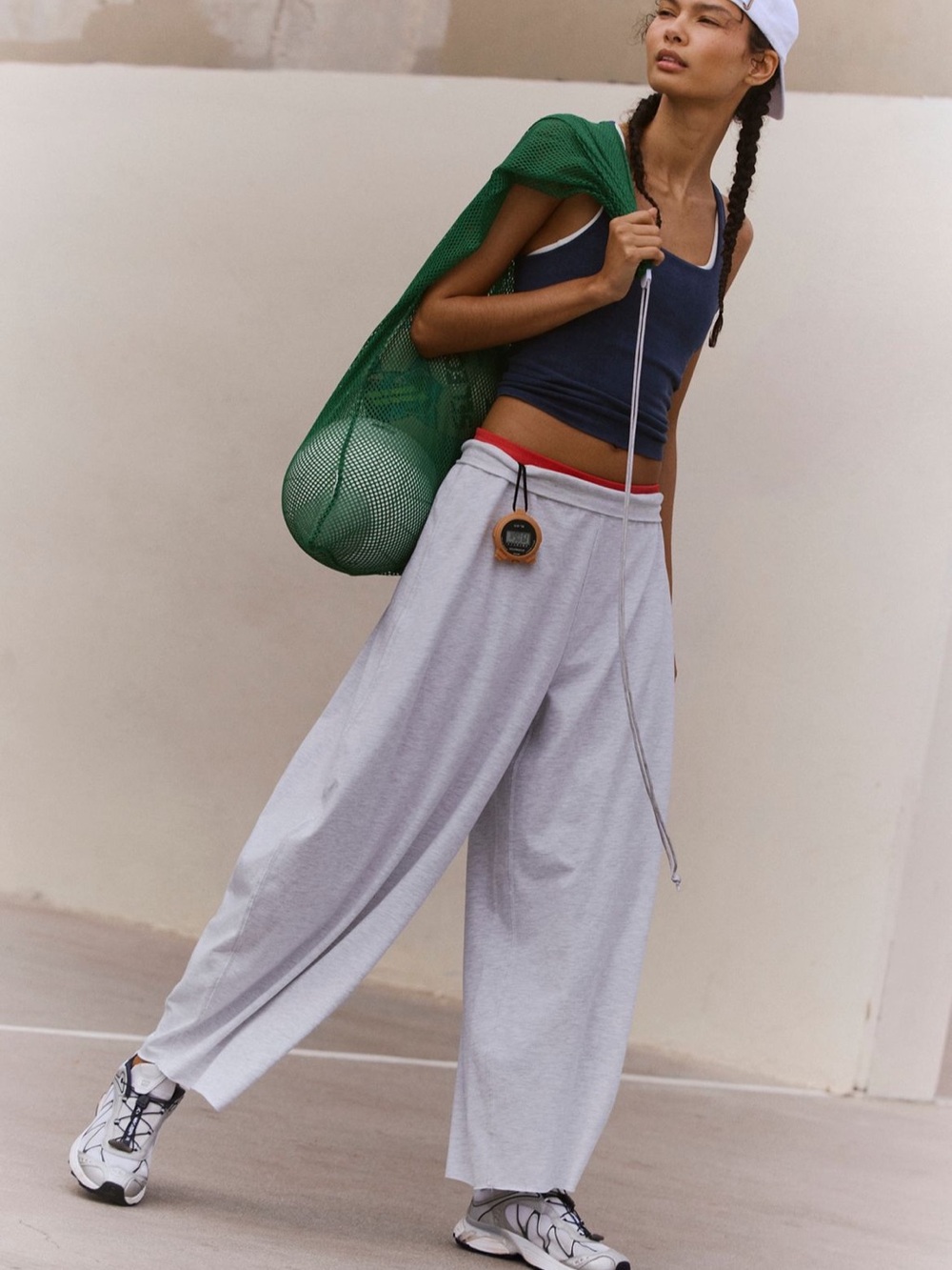 FO Movement Hot Shot Easy Pant In White Heather Grey